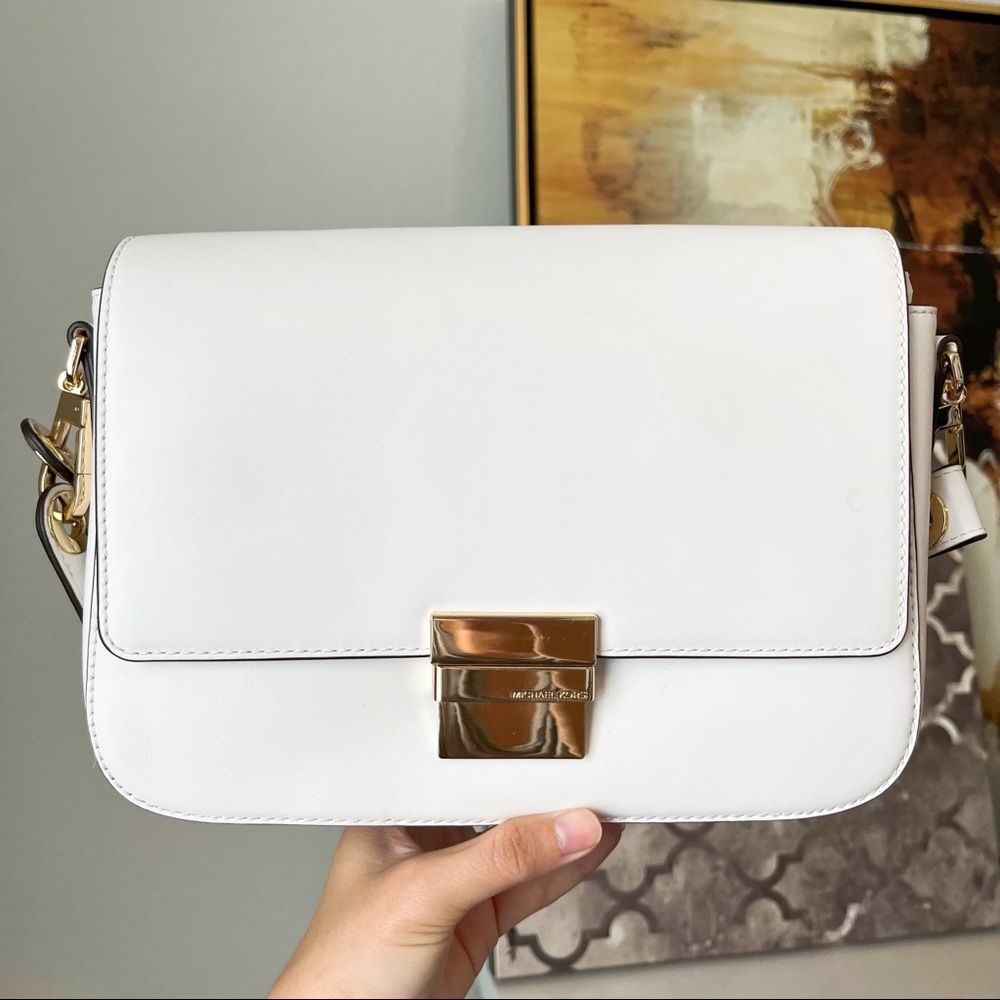 NWT Madelyn Large Convertible Two-way wear Shoulder Bag, Optic White handbag - Picture 9 of 13